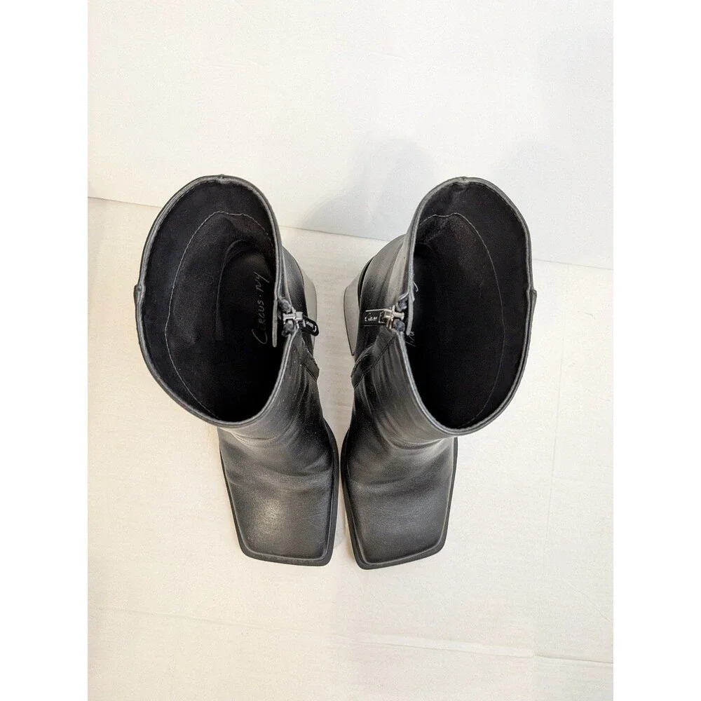 Circus NY Sam Edelman Layla Boots Size 8.5 Square Toe Block Heel Ankle Boots - Picture 4 of 12